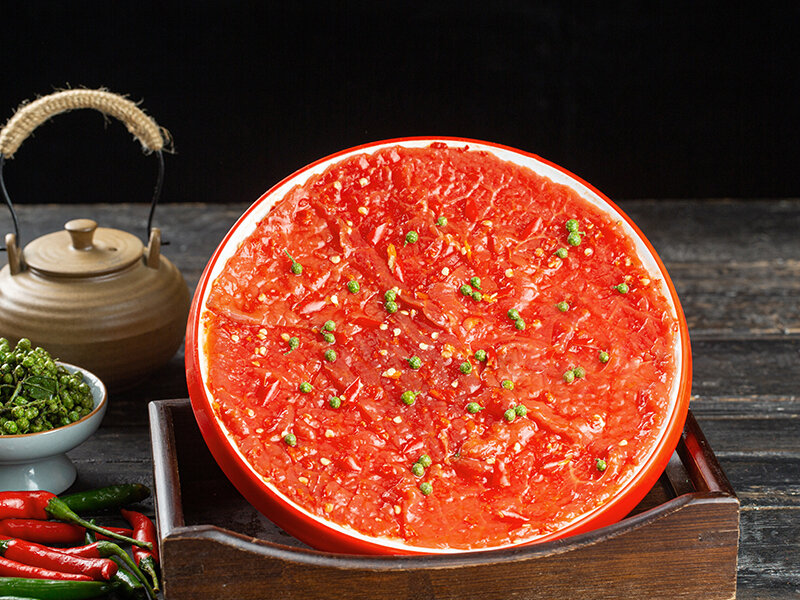 重庆崽儿火锅特色菜品：鲜椒牛肉